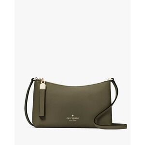 Kate Spade Sadie Small Crossbody Olive Green Saffiano Leather Bag Purse NWT